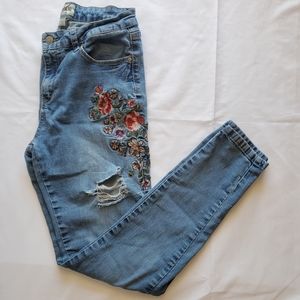 Denim BLVD High Rise Floral Jeans